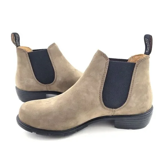 BLUNDSTONE 1974 Stone nubuck ankle womens chelsea boot US size 8.5 - Picture 6 of 16